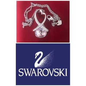 Swarovski love necklace with light purple stone